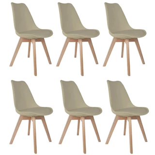 Kit com 6 Cadeiras Saarinen Wood Leda - Cores