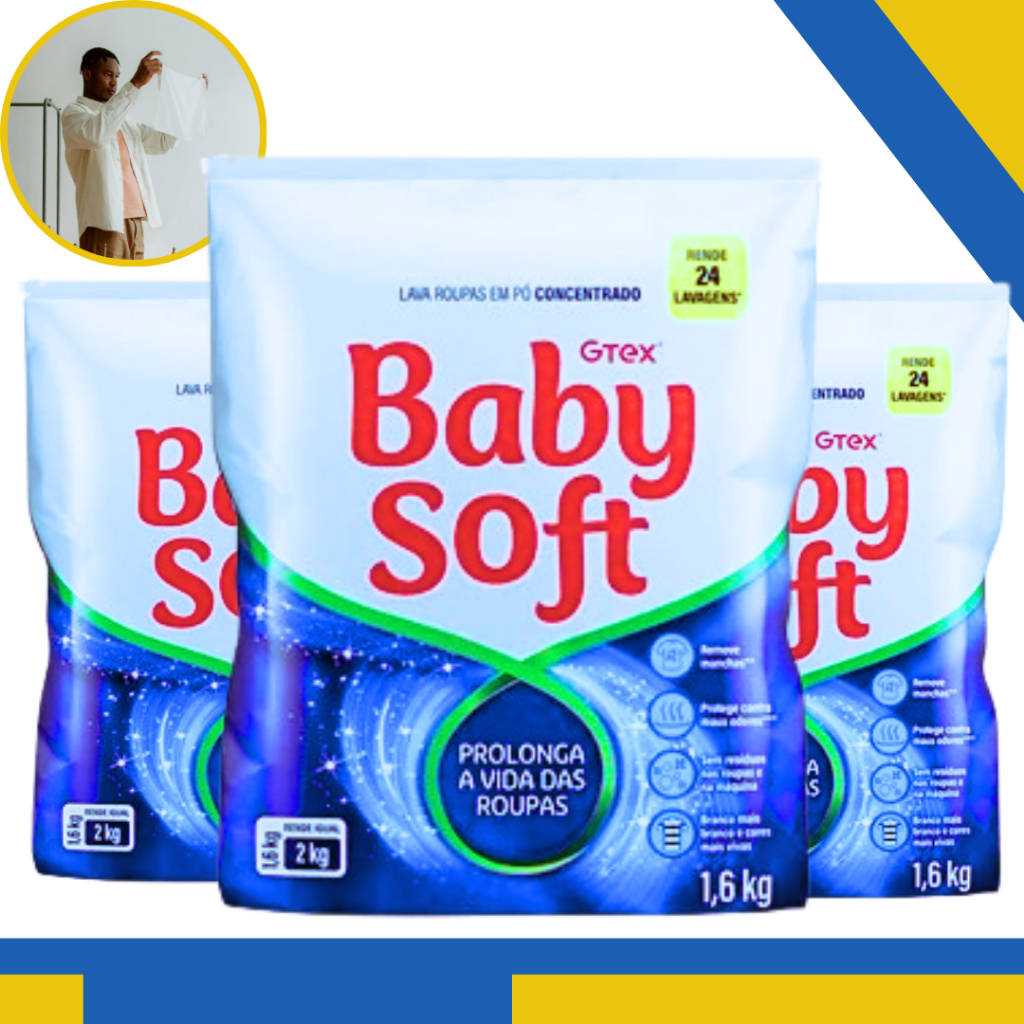 Sabão em pó baby sofy 1.6 kg lava roupa em pó | Shopee Brasil