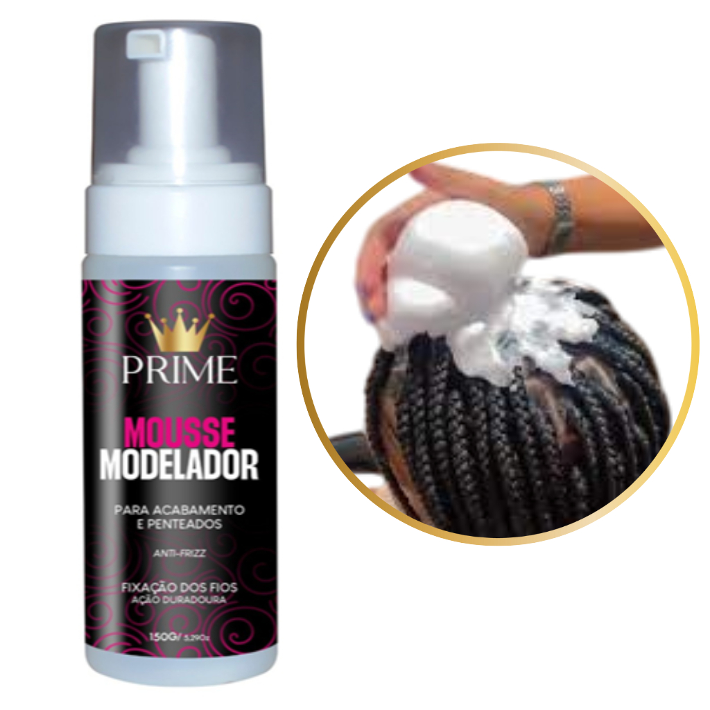 Espuma Mousse Modelador Prime Master Hair Hair Para Tranças Cachos e ...