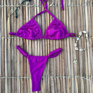 Biquíni feminino fio dental fita com regulagem cortininha com regulagem moda praia verão em Oferta na Shopee