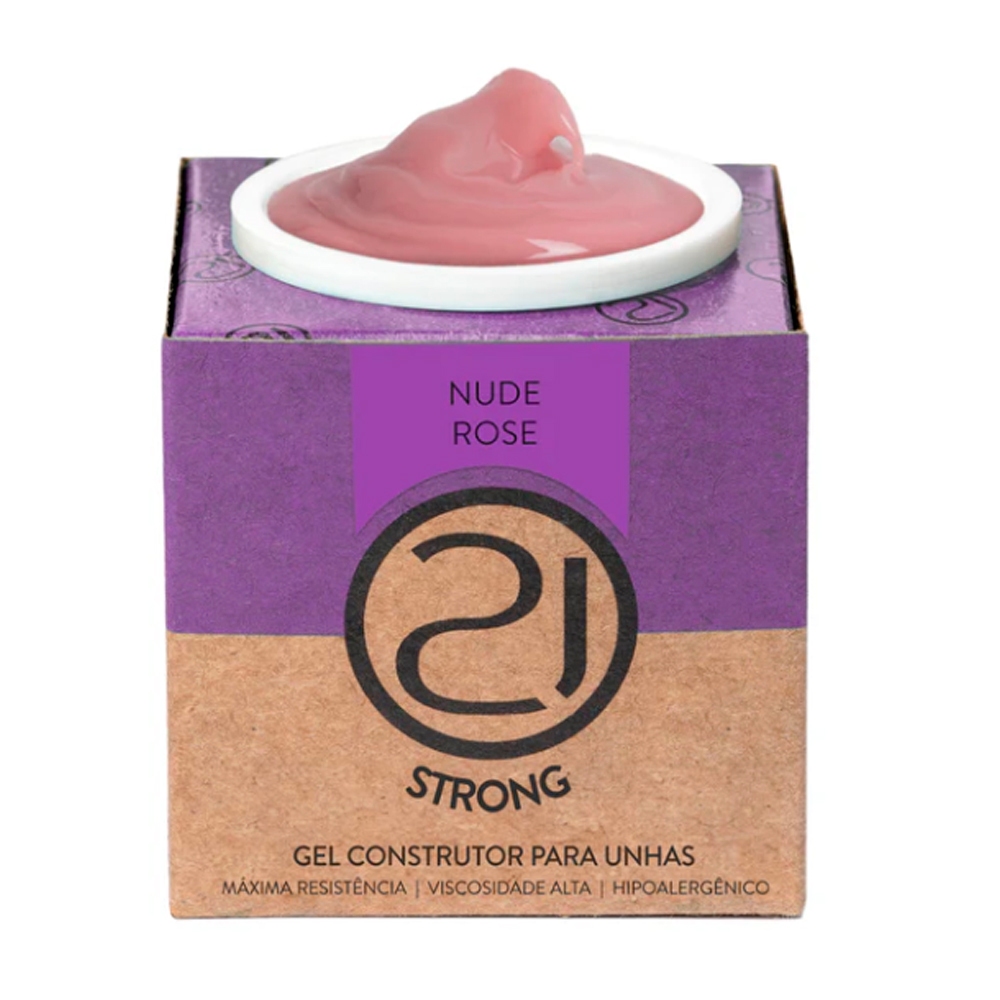 💜 Gel Nails 21 Strong Nude Rose 34g | Livre de HEMA e TPO | Shopee Brasil