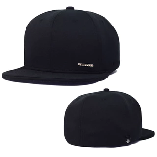 Boné Anth Co. Close Gorgurão Preto Aba Reta Fechado Atrás Flex Pro