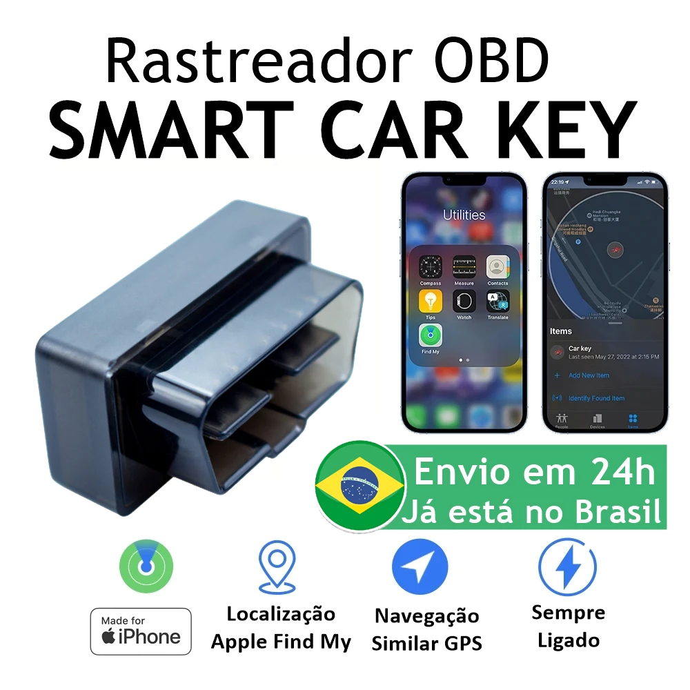 Rastreador Veicular OBD2 Sem Mensalidade para iPhone MFI iOS App Buscar GPS