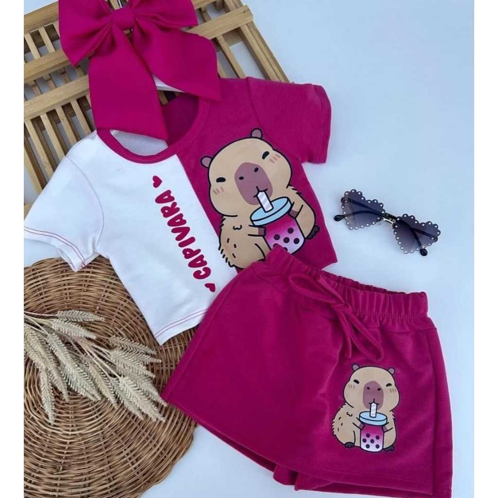 CONJUNTO CAPIVARA INFANTIL JUVENIL | Shopee Brasil