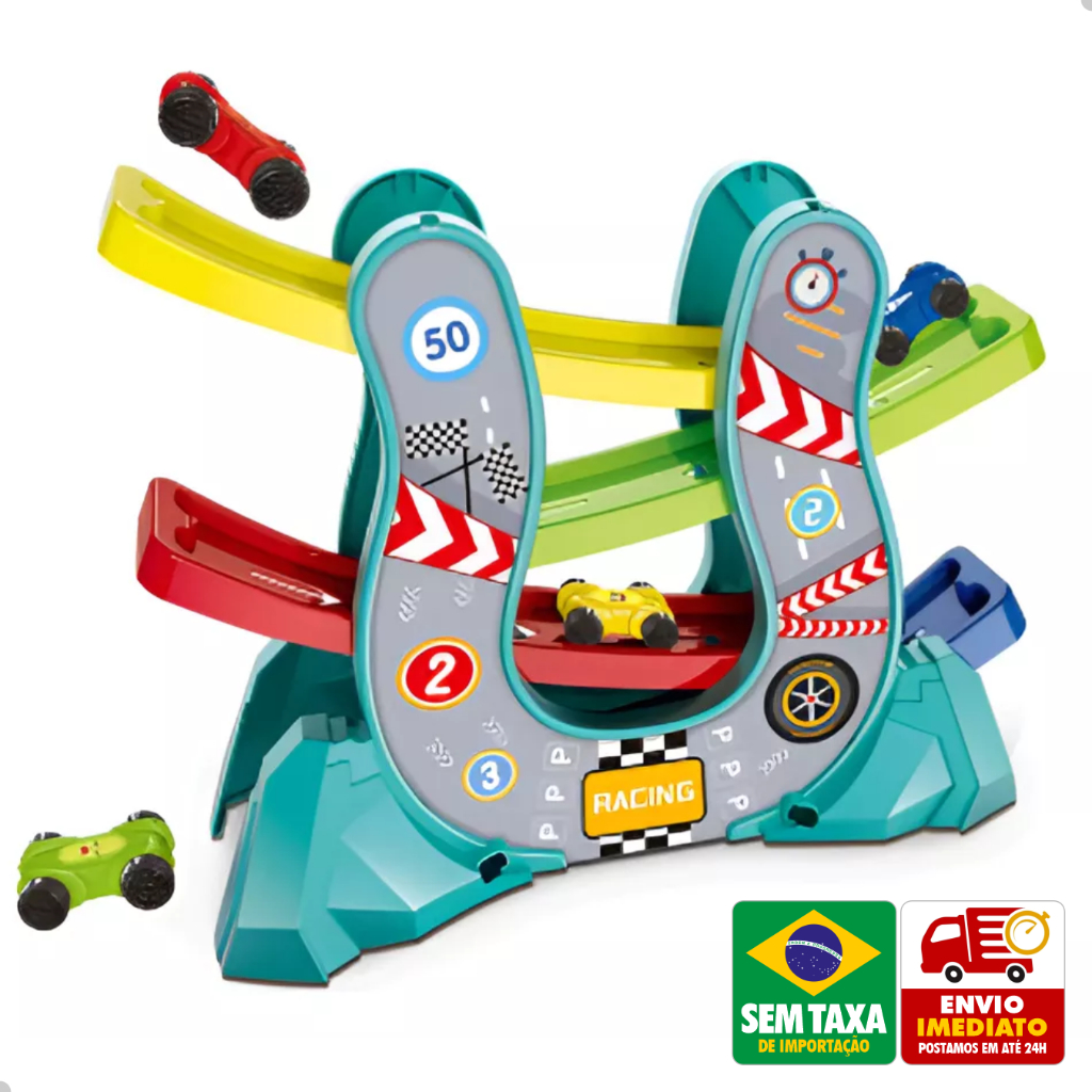 Pista De Carrinhos Brinquedo Infantil Ramp Racer Plastico MD7299 ...