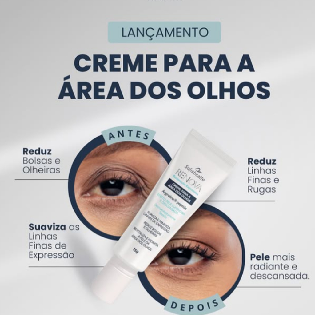 Olheiras clareador Creme Para Área dos Olhos Hidratante Facial Renova ...