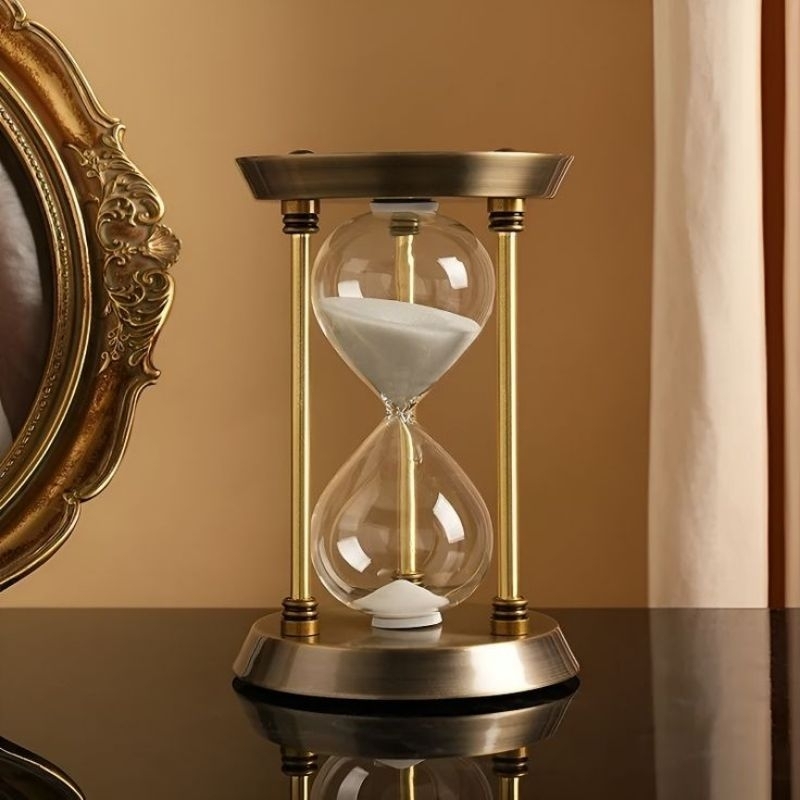 Ampulheta Temporizador De Tempo Dourada De Inox E Vidro Decorativa ...