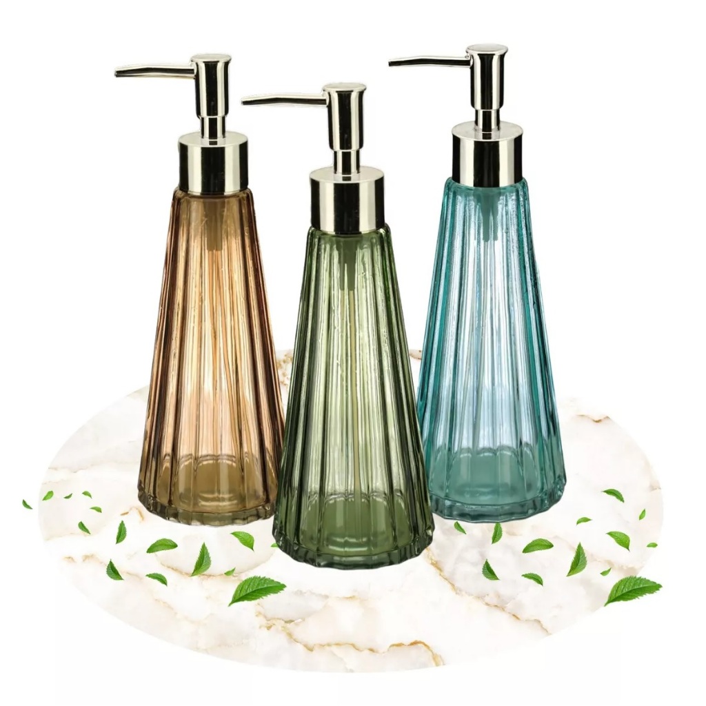Saboneteira Porta Sabonete Líquido Dispenser Vidro Luxo 290ml Banheiro Lavabo Pia