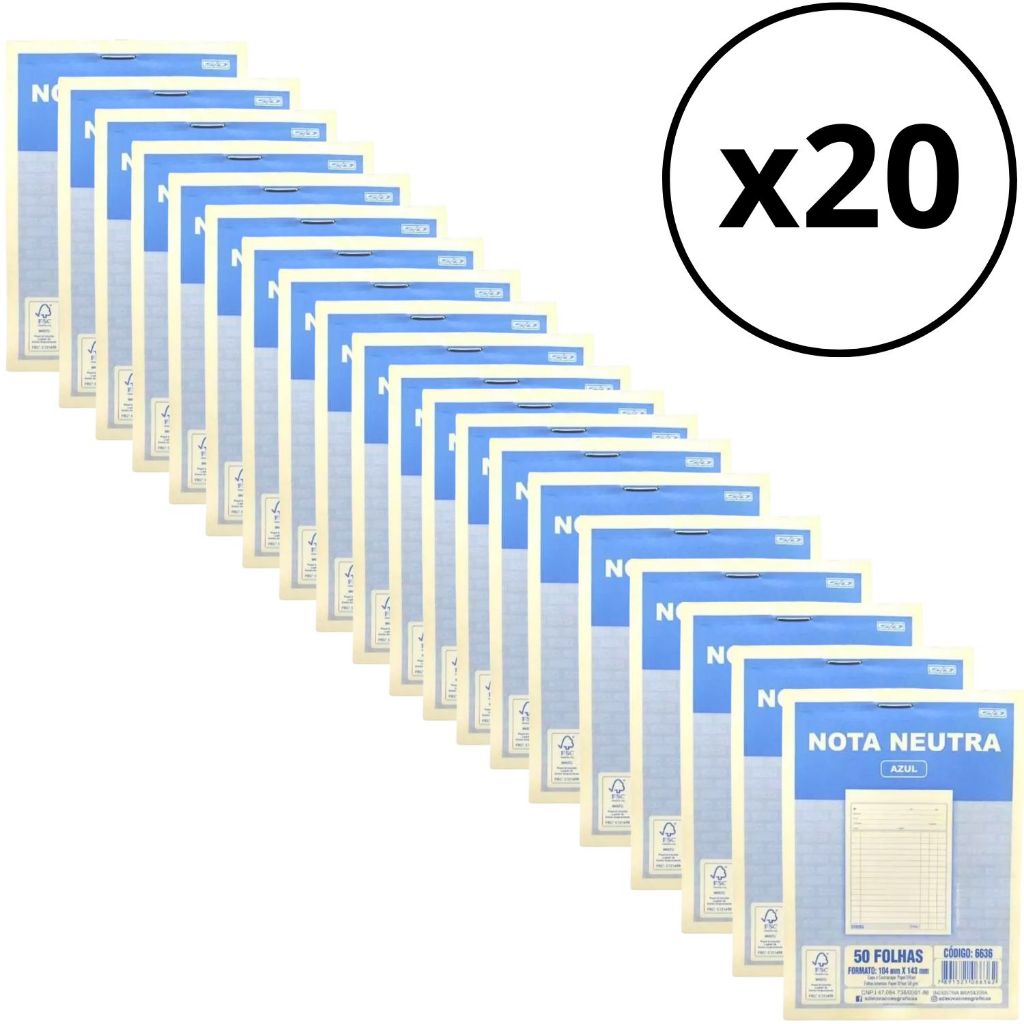 Talão Pedido Nota Neutra Azul 50 Folhas 104mmx143mm | Shopee Brasil