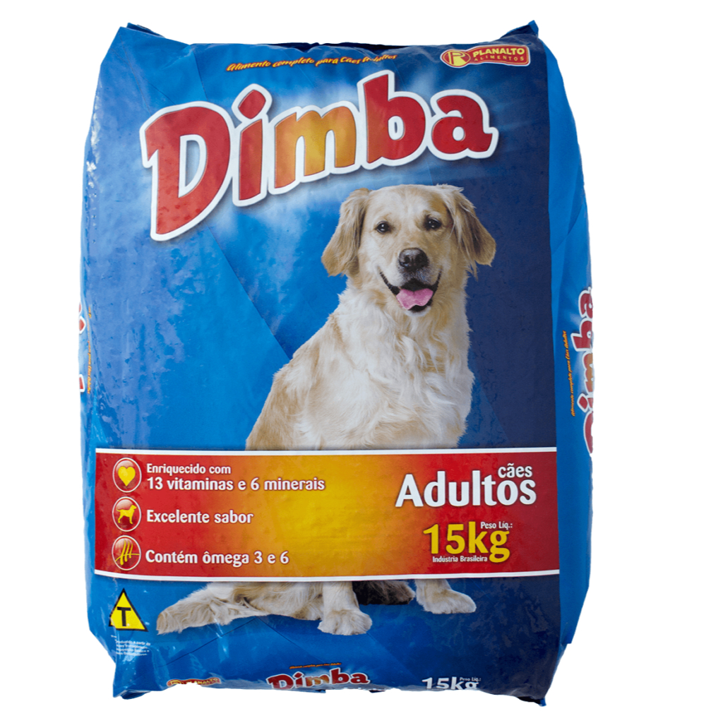 Alimento Para Cães Barato Ração Dimba Original Cães Adultos 15 KG ...