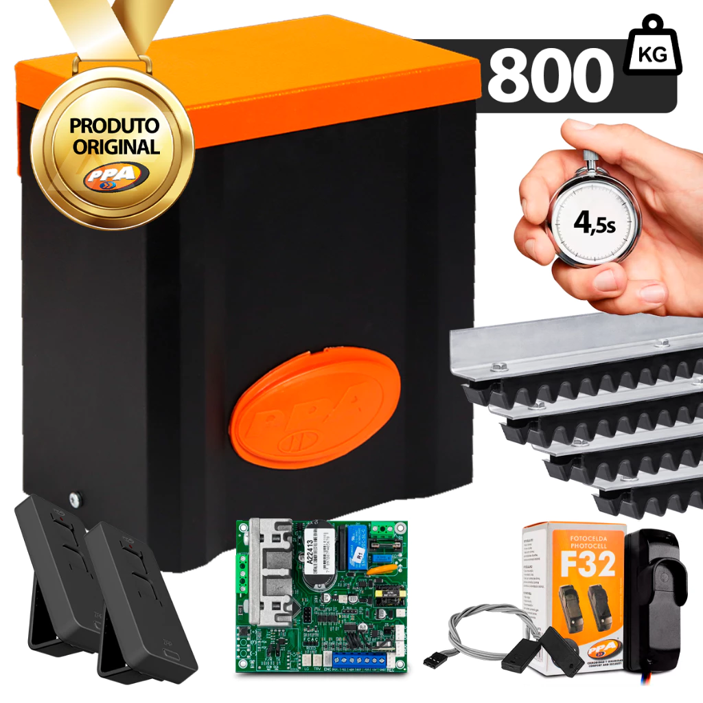 Kit Motor Portão DZ Eurus JetFlex 1/2HP 800kg + Fotocélula PPA