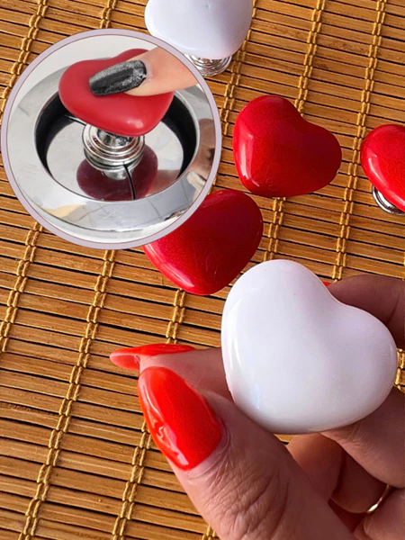 Botão de coração autocolante para caixa de descarga 