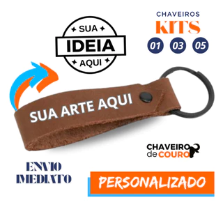01/03/05 Chaveiro Personalizado Couro - (Nomes, Logo, Presente) MELHOR PREÇO!!!