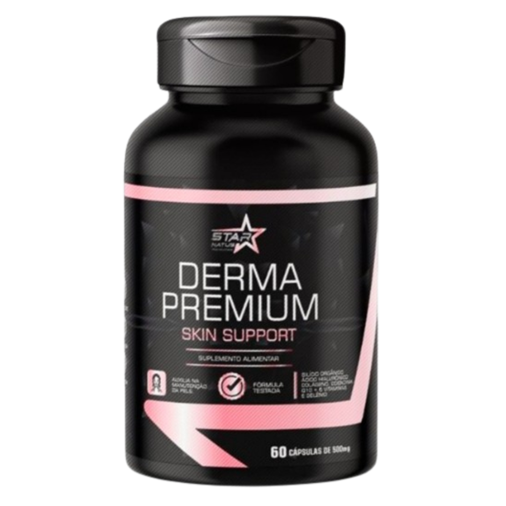 Derma Premium 60 Cápsulas, Cabelo, Pele e Unhas Ácido Hialurônico ...