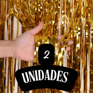 Kit 2 cortinas metalizada 1x2 metros franja para festa de aniversário Eventos e Decoração