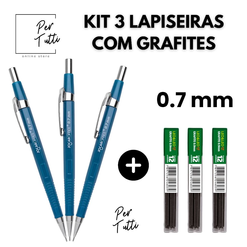 MACCHIA LABEL セット Lapiseira técnica 0.7 Jocar Office + Tubo de Grafite HB - Kit 3