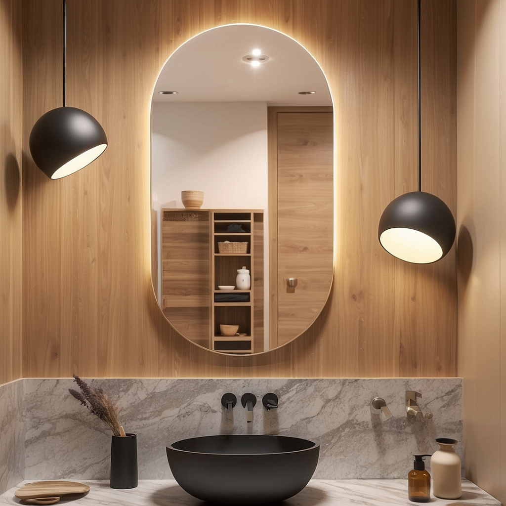 Espelho Decorativo Oval Luxo 80x50cm - vidro 3mm - Ricaly