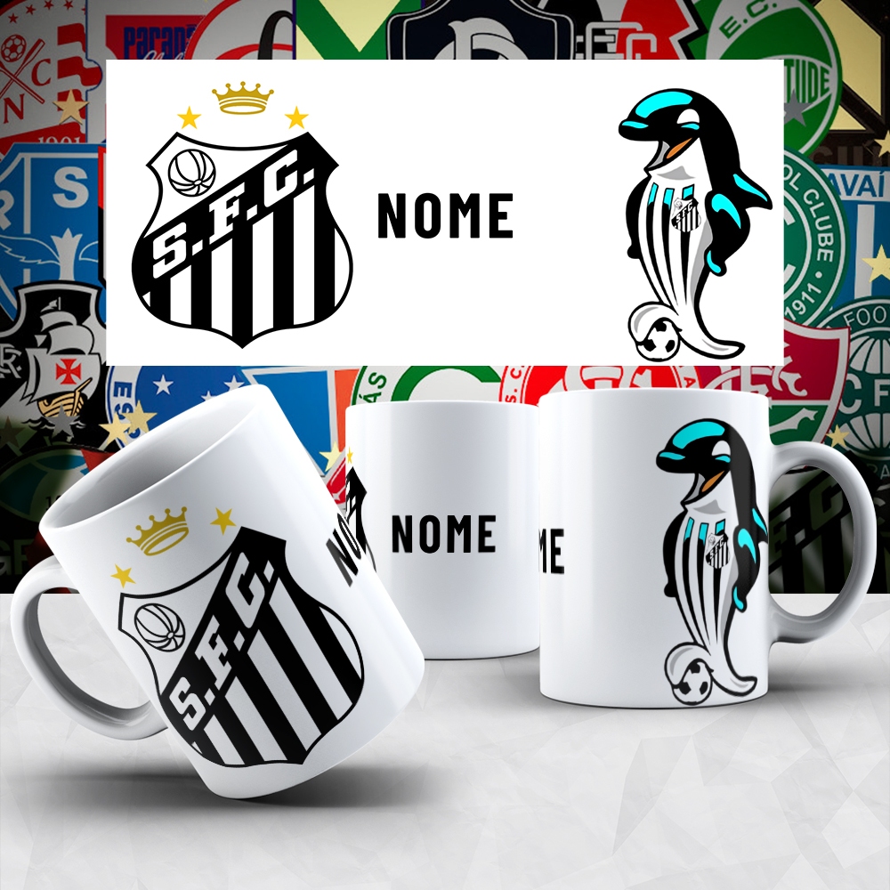 Caneca personalizada Santos com nome | Shopee Brasil