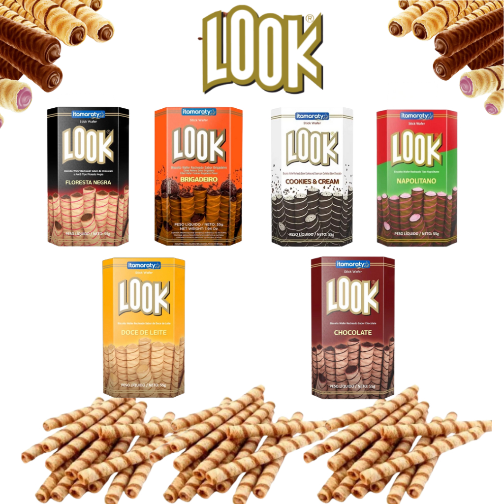 Stick Look Canudinho Biscoito Tubinho Wafer Recheado Look 55g | Shopee ...