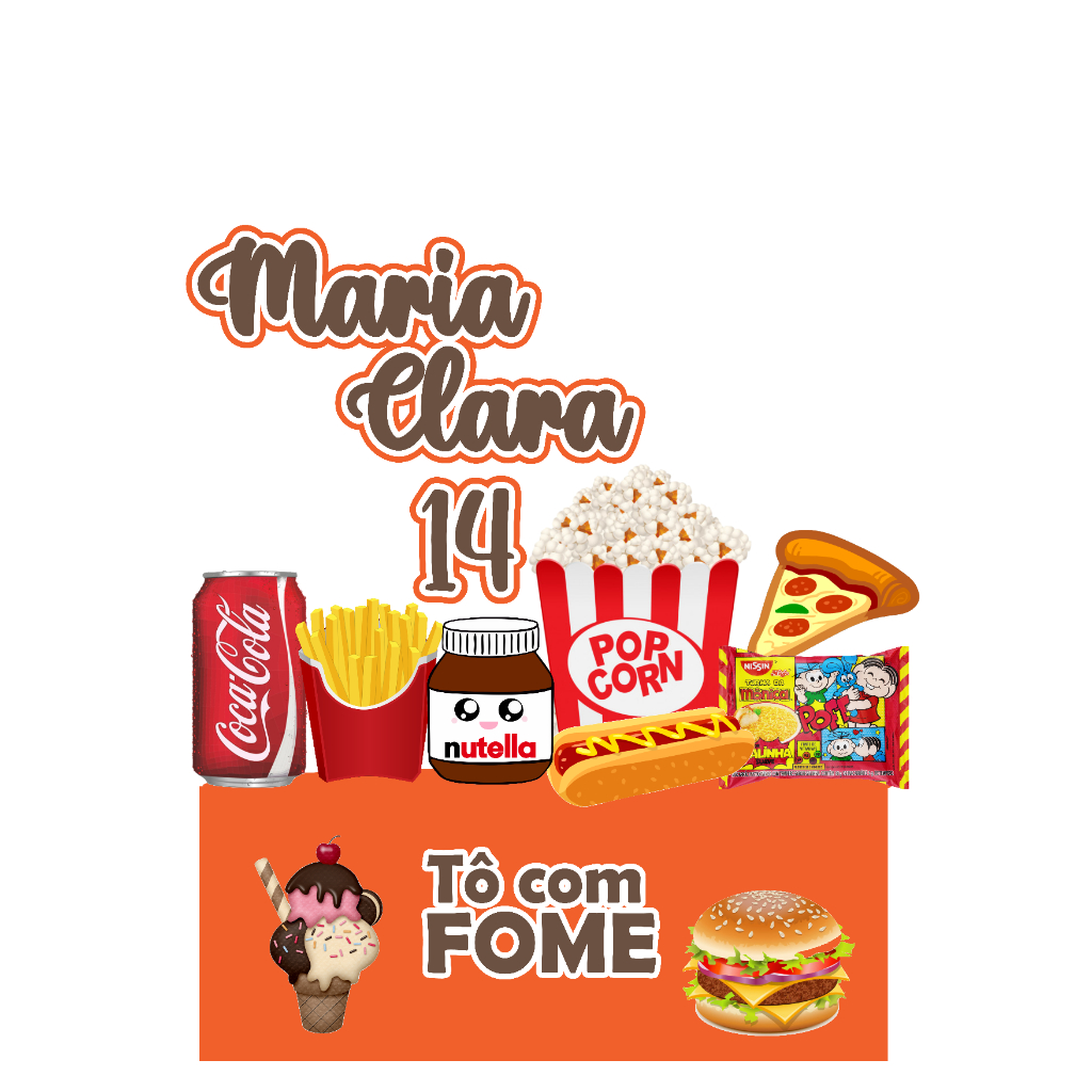 Topo de Bolo Tô Com Fome Personalizado C/ Nome E Idade | Shopee Brasil