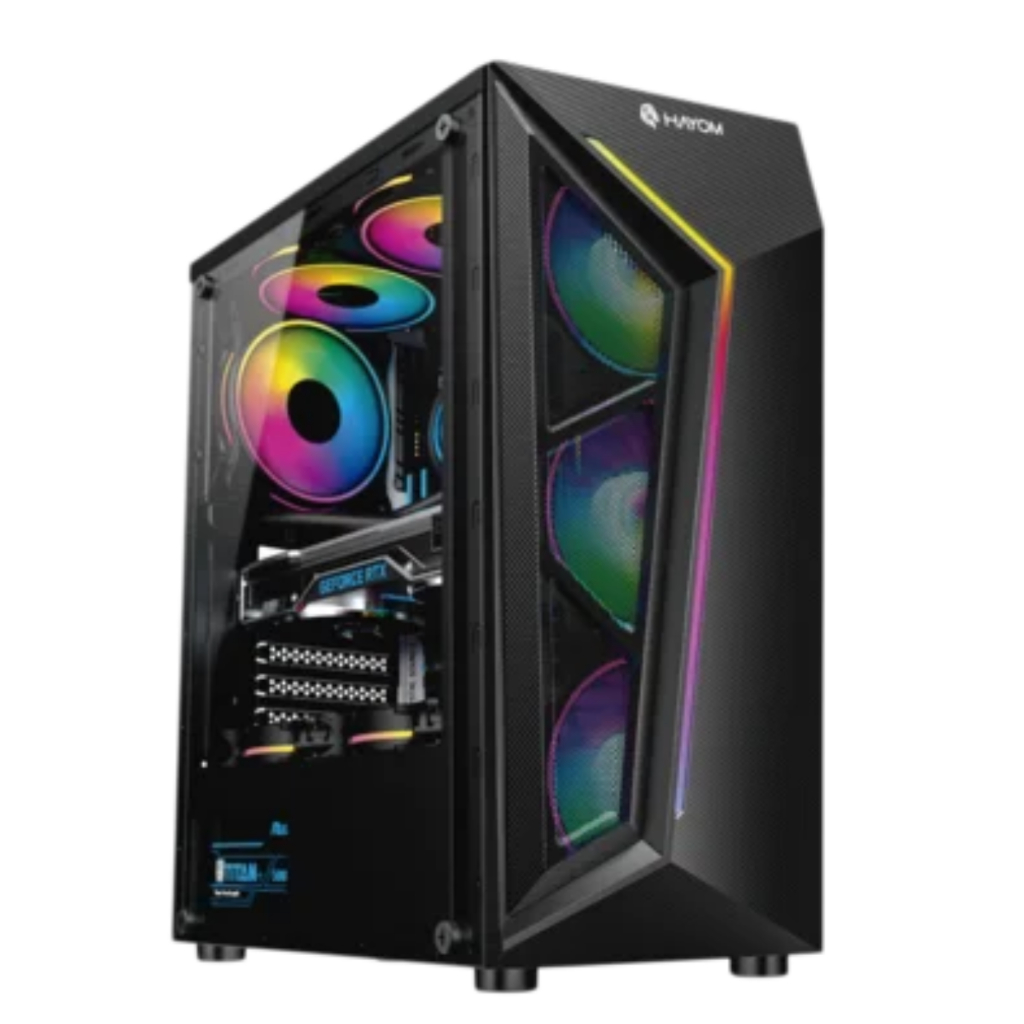 Gabinete Gamer com 04 Cooler Fan LED RGB Vidro Temperado Psu Cover USB 3.0 Preto
