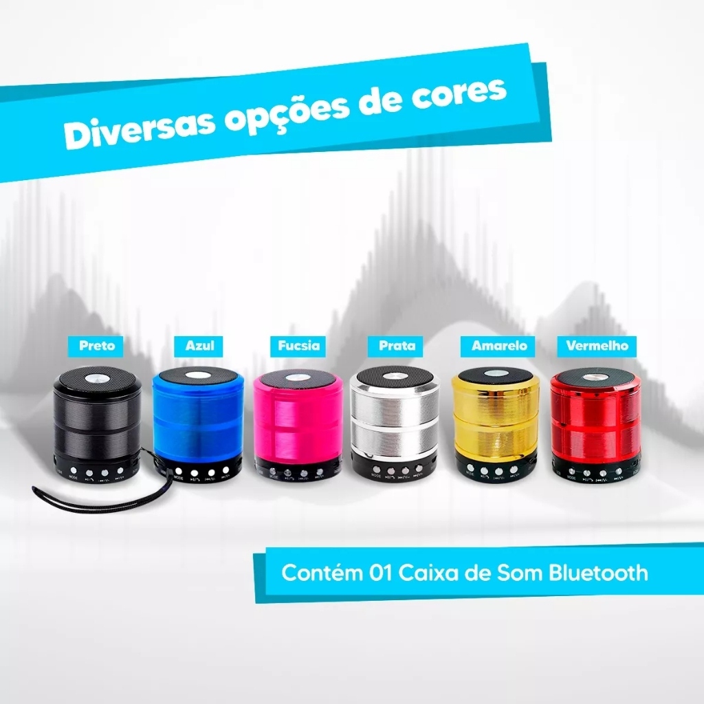 Caixa de Som 887 Portatil Usb Sd Fm Mini Caixinha Bluetooth Recarregavel Amplificada  som-Y887