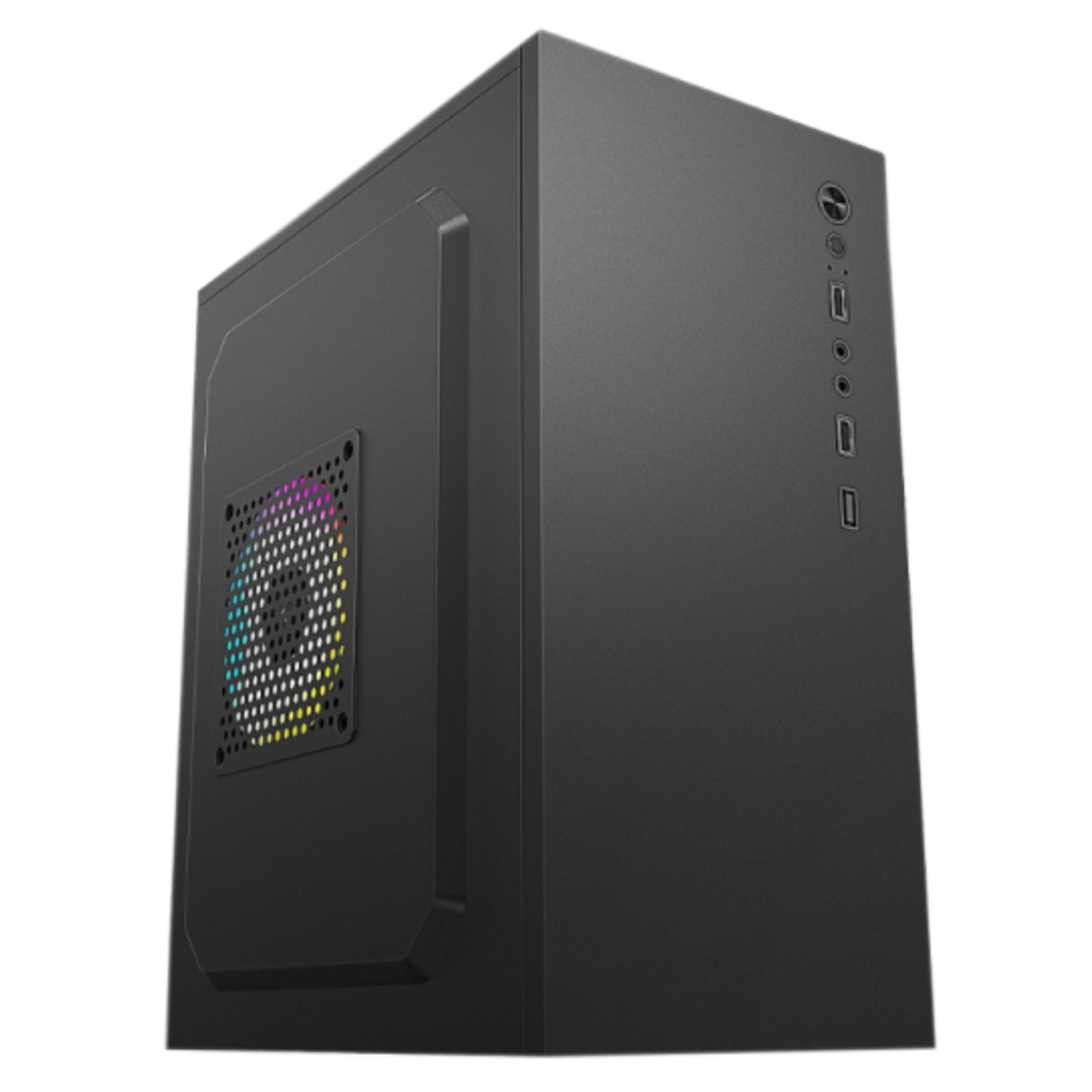 Gabinete Office Mini Tower Preto para Micro Atx e Mini Itx portas USB
