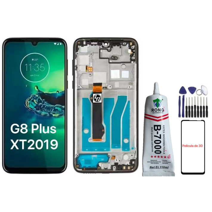 Display Tela Frontal Touch Completo Compatível Moto G8 Plus Xt2019-2 Original - A Pronta Entrega