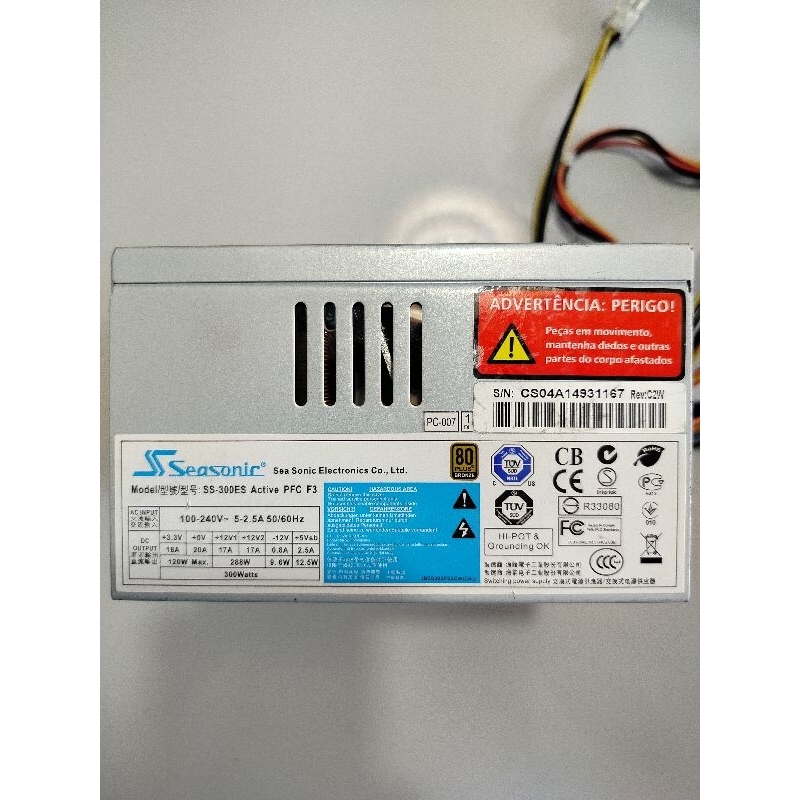 Fonte atx Seasonic 300W 80 Plus