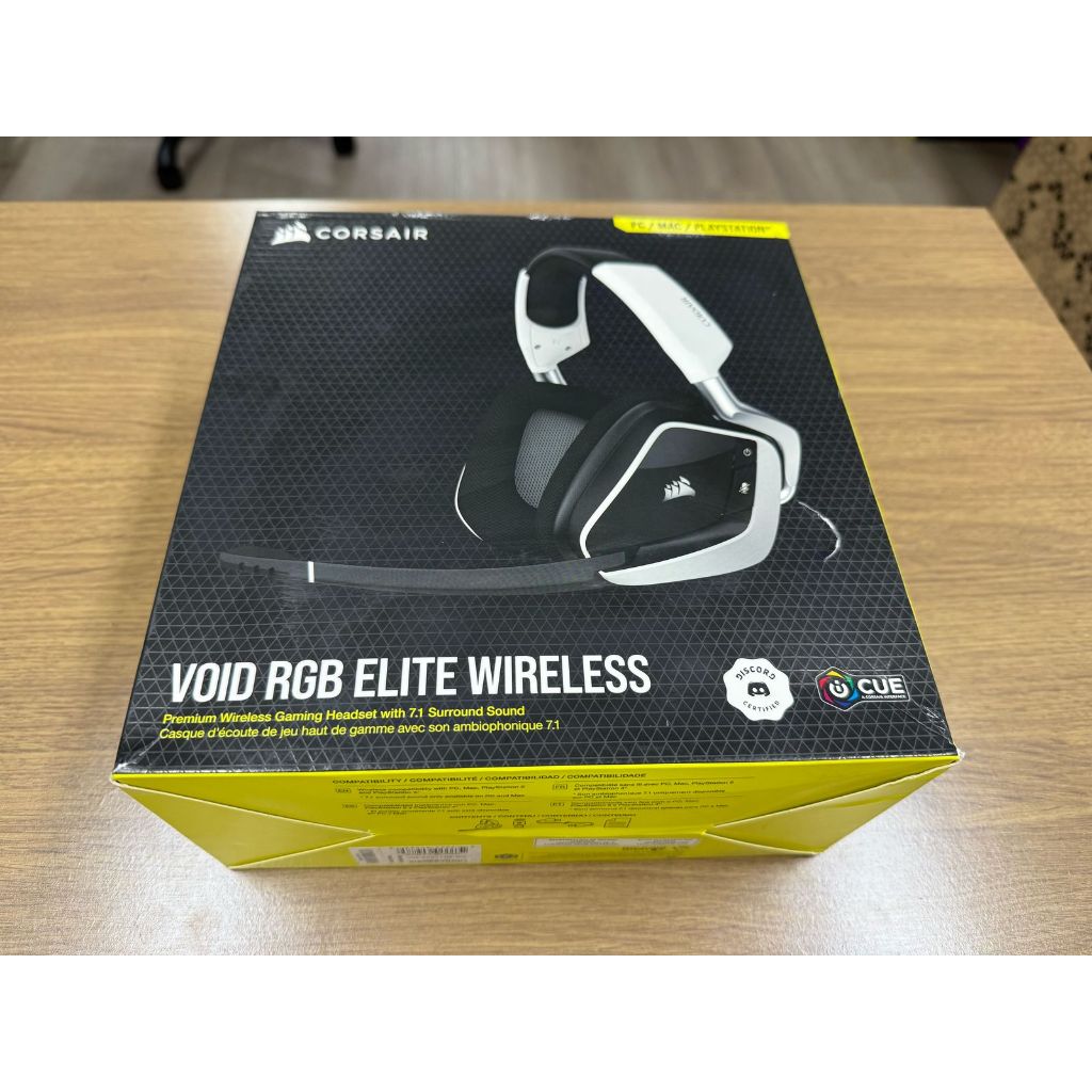 Headset Gamer Corsair Void RGB Elite Wireless Branco 7.1 Drivers 50mm, CA-9011202-NA [OPEN BOX]