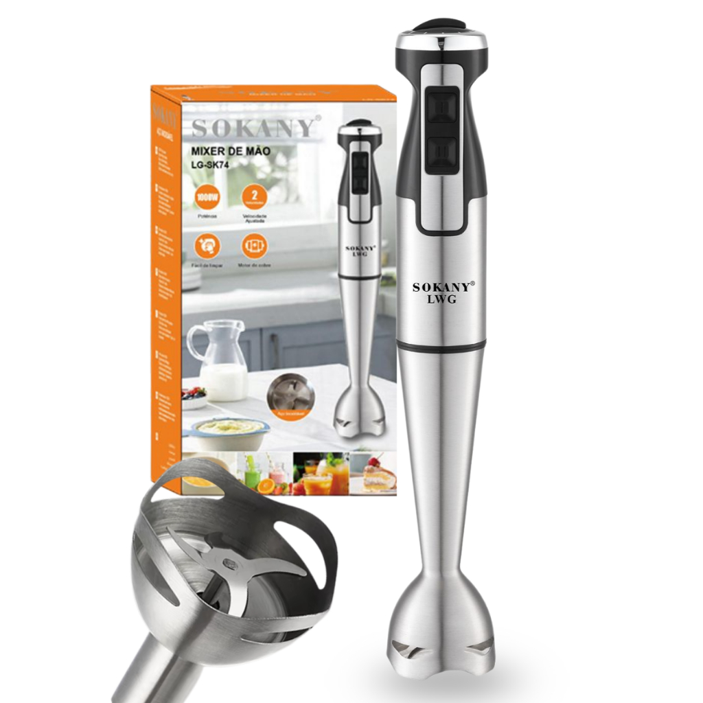 Mixer de Mão 1000W Vertical Turbo Whey Bebidas Sopas 110/220