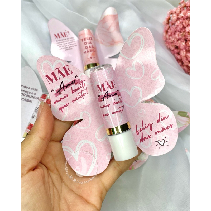 Batom de cacau + card borboleta personalizado lembrancinha, mimo dia ...