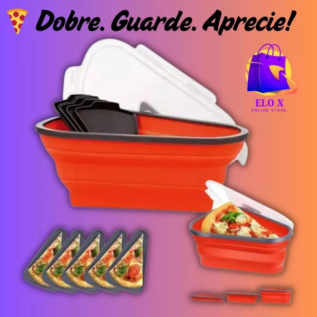 Pote Porta Pizza Em Silicone Retrátil