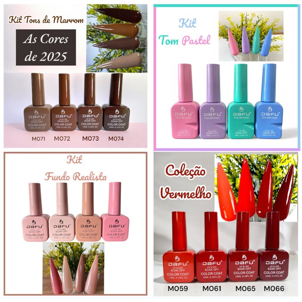 Kit de Esmaltes em Gel Dafu - UV - Perfeita Cobertura - 10ml | Shopee ...