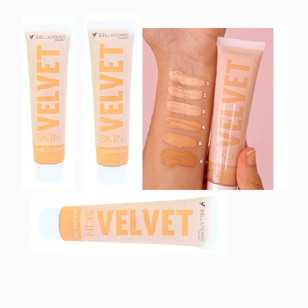Base Velvet Skin Bella Femme Tons Claro/Médio - 30ML | Shopee Brasil