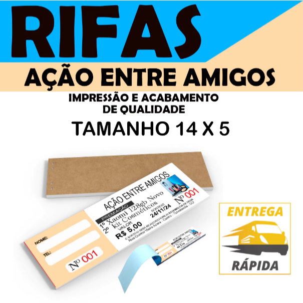 Rifas / Ação entre Amigos / 3000 números Personalizados