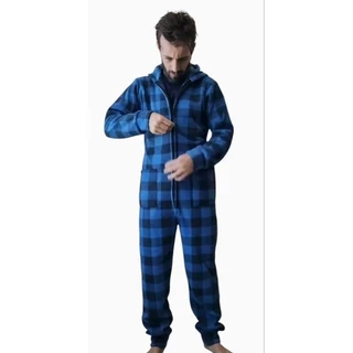 macacão pijama soft masculino com capuz e bolso do P ao plus size em Oferta na Shopee