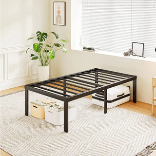 Cama de Solteiro e Casal Estrado de Metal Dobrável, Fácil de Montagem, Ripas de Aço Antiderrapante em Oferta na Shopee