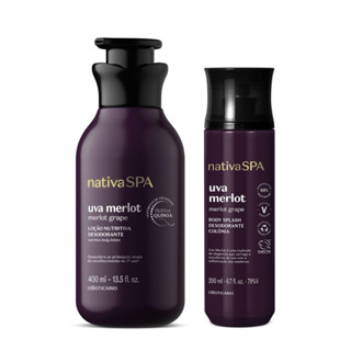 Combo Nativa Spa Uva Merlot: Loção Corporal 400ml + Body Splash 200ml em Oferta na Shopee