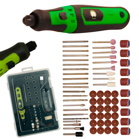 Micro Mini Retifica Lixadeira 300W Com Maleta e 65 Acessórios a Bateria 3.7V USB-C