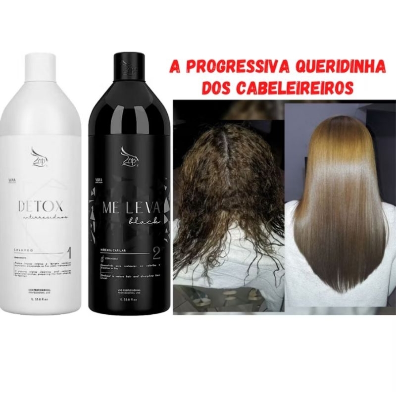 Progressiva com formol Potente, alisante de cabelo Zap Me Leva Black ...