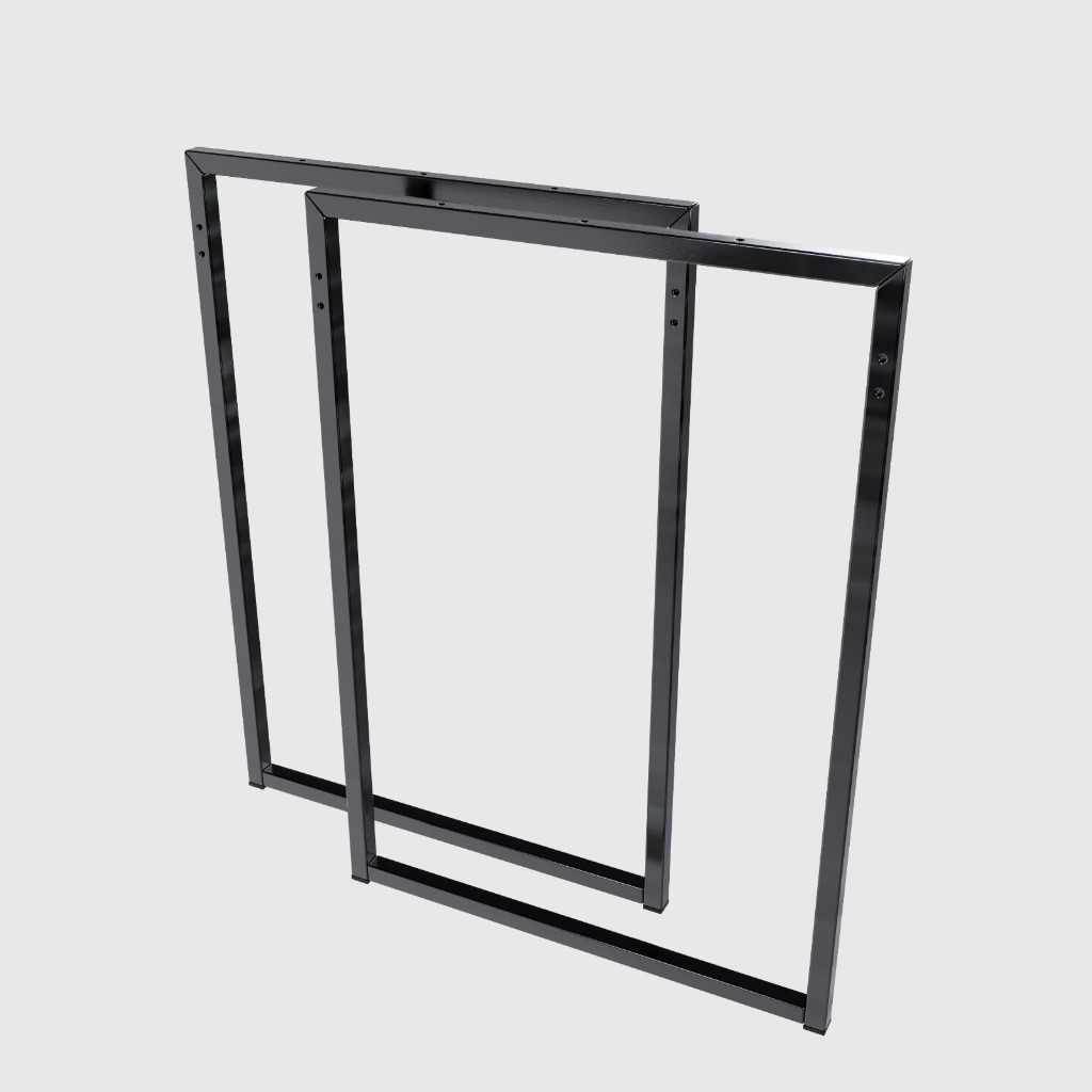 Kit de Pés de Ferro Retangular para Mesa Industrial - JM3 Móveis