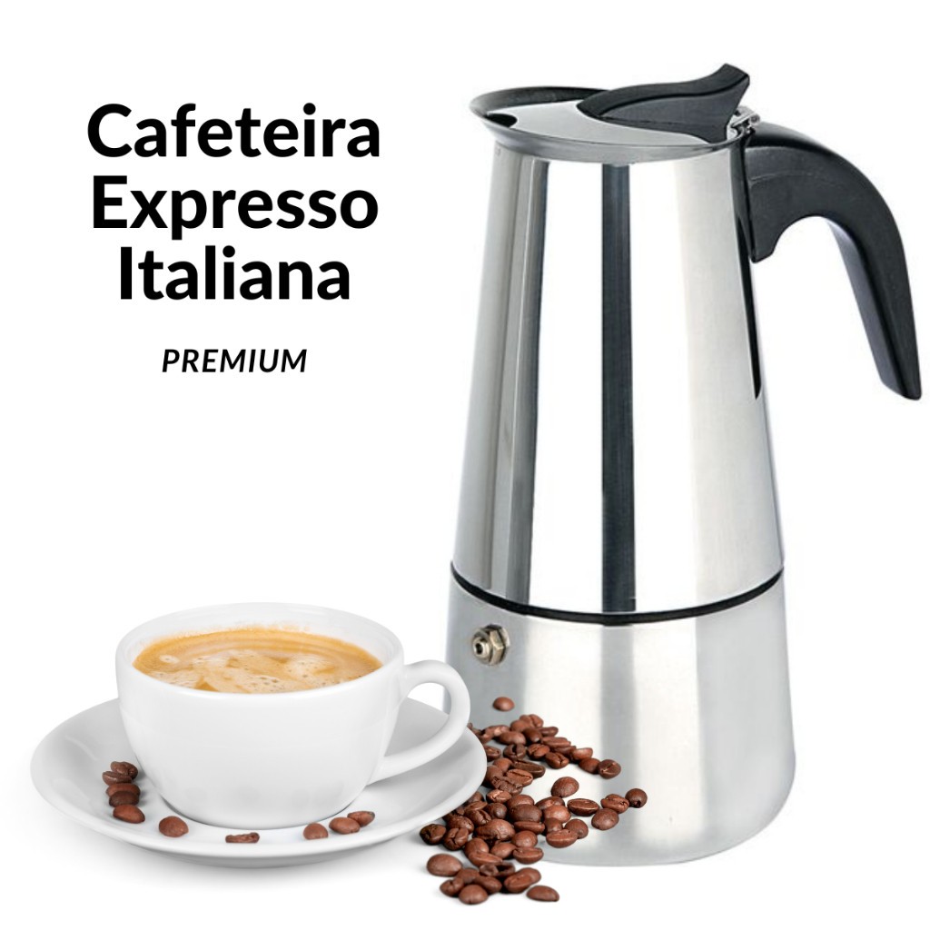 Cafeteira Italiana Inox Máquina de Café Premium para 6 Xícaras | Shopee ...
