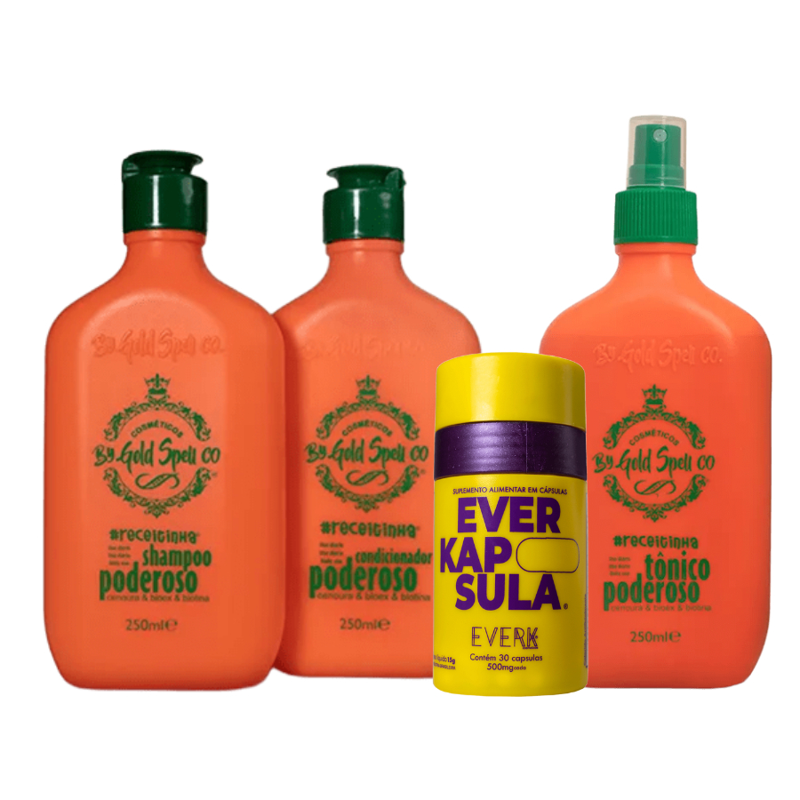 Kit 4 Produtos Originais Gold Spell - Shampoo e Condicionador
