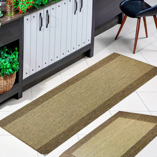 Jogo 2 Pçs Passadeira Sisal 150x50 + Capacho 80x50 Tapete Corredor Cozinha Antiderrapante Lancer