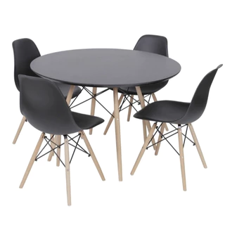 Conjunto Sala de Jantar Mesa Eames 90 cm + 4 Cadeiras Eames Dsw Cores