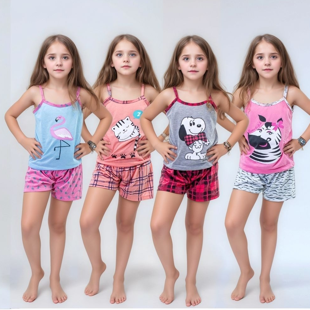 Kit 4 Pijamas FB Infantil Baby Doll Alcinha Personagem Estampa em Oferta na Shopee