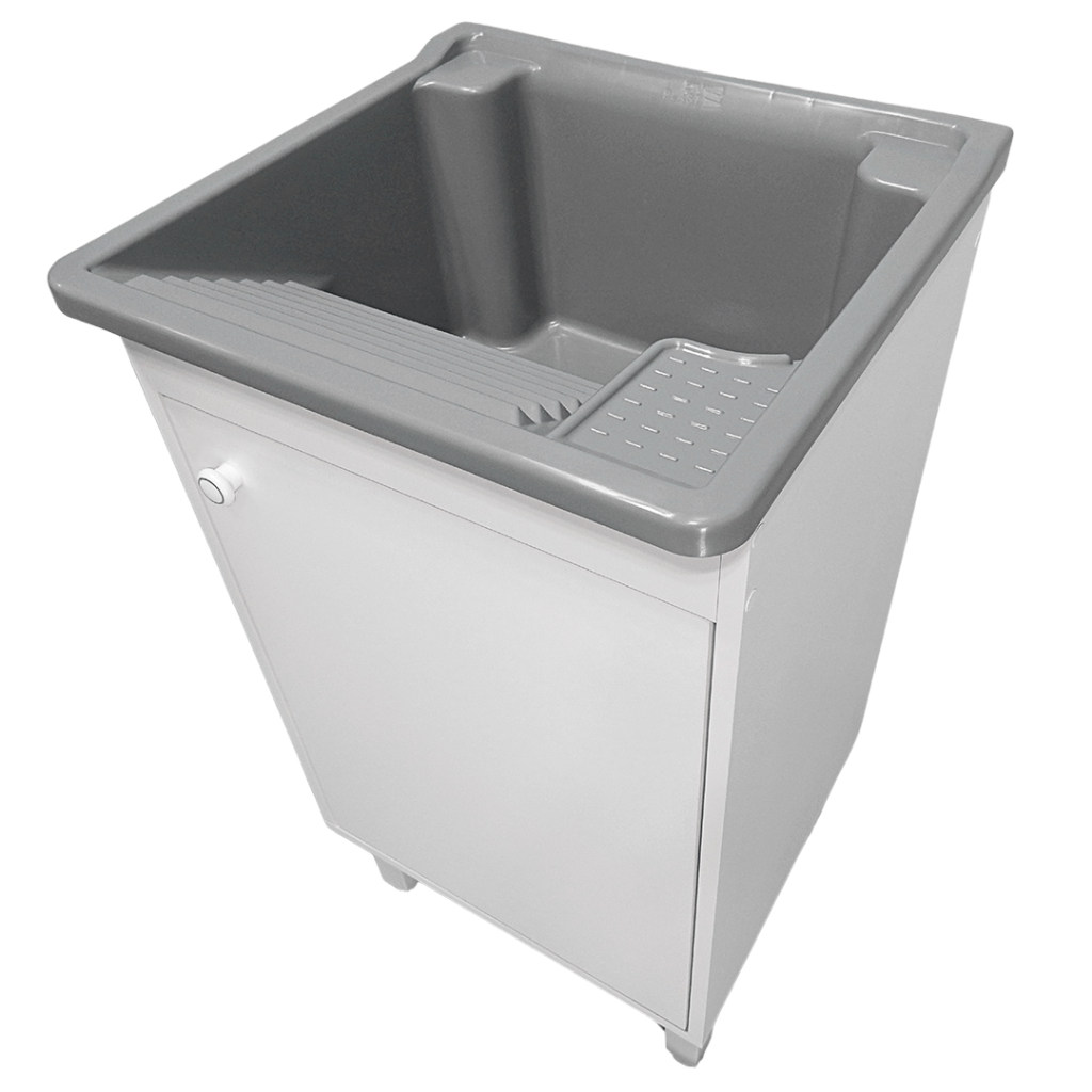 Tanque de Lavar Roupas Lavanderia 26lts Gabinete Armario MDF 46cm 1 ...