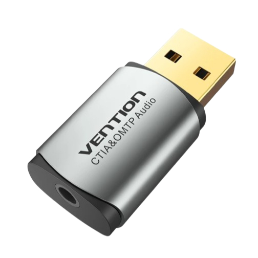 Venção Placa De Som Externa USB Original USB2.0 Ouça + Fale Para Computador Alto-Falante Caixa Metálica