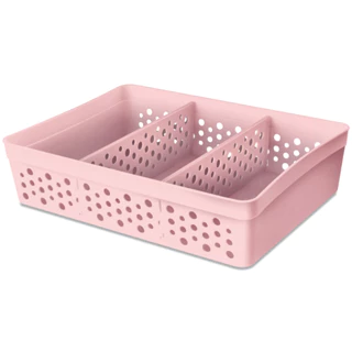 Cesto Organizador Grande com 2 Divisórias Removíveis 23x17x5,5 Caixa Organizadora GG em Oferta na Shopee